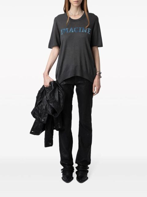 Zadig&Voltaire Ida cashmere top - Grey