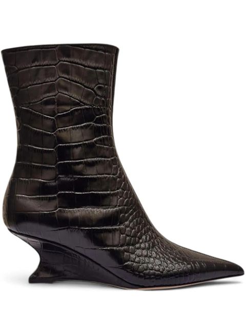 Paris Texas Nina crocodile-effect sculpted boots - Black - zdjęcie produktu nr 1