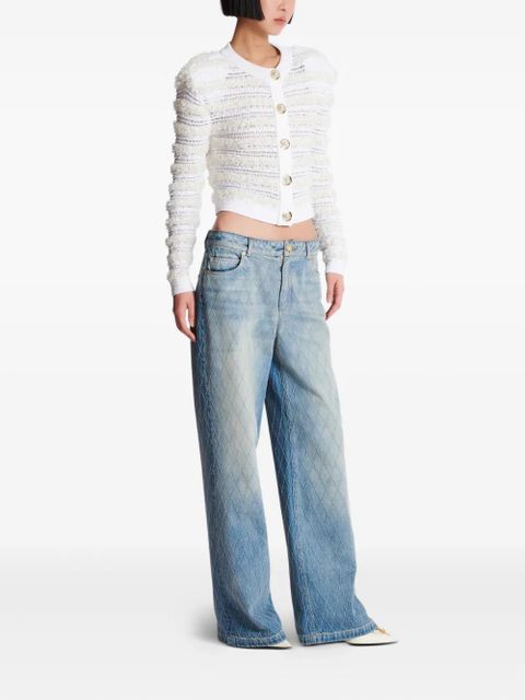Balmain diamond-stitched jeans - Blue