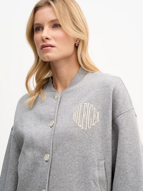 Tommy Hilfiger bluza damska kolor szary z aplikacją WW0WW47847 - zdjęcie produktu nr 2