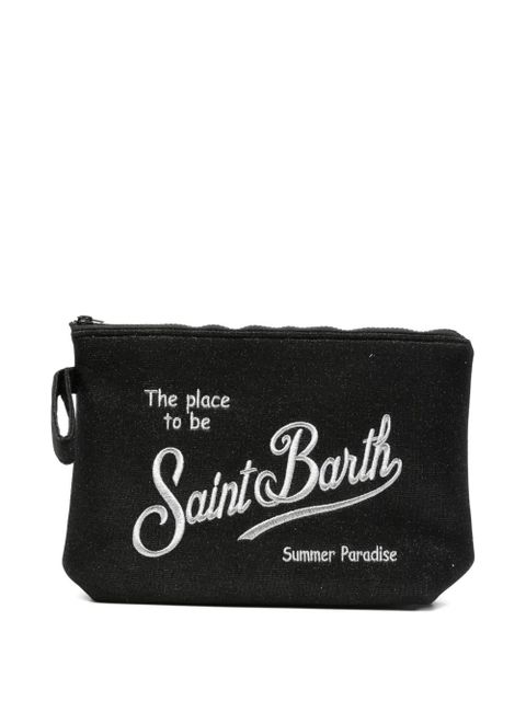 MC2 Saint Barth Aline logo-embroidered clutch bag - Black - zdjęcie produktu nr 1