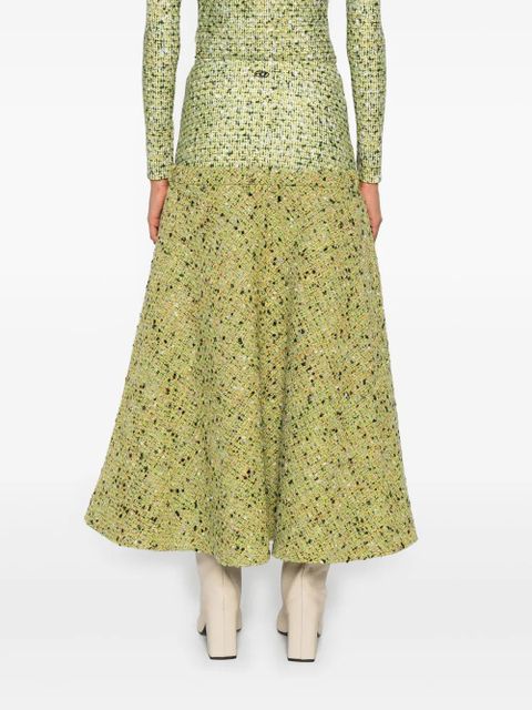Diesel tweed-textured flared midi skirt - Green - zdjęcie produktu nr 2