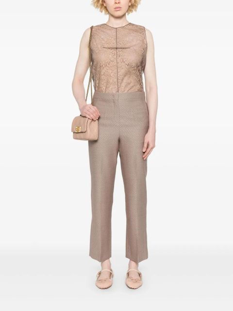 FENDI FF-jacquard trousers - Brown