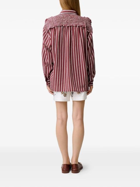 Claudie Pierlot striped ruffled shirt - Red