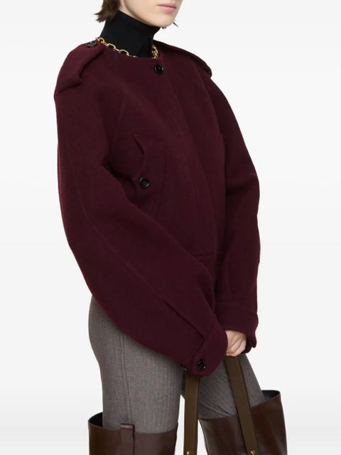 Burberry detachable-scarf wool jacket - Red - zdjęcie produktu nr 2