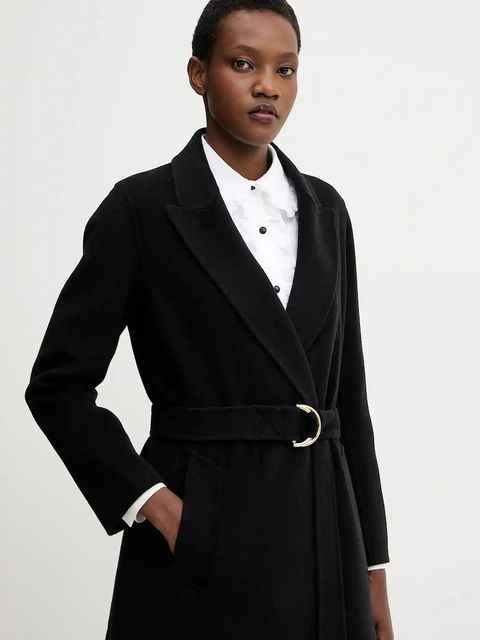 Marella płaszcz z wełną kolor czarny 2523016011200 - zdjęcie produktu nr 2