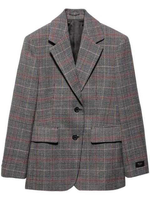Prada Prince of Wales checked wool blazer - Brown - zdjęcie produktu nr 1