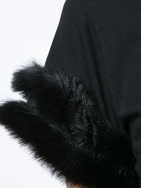 Comme Des Garçons fur detail T-shirt - Black