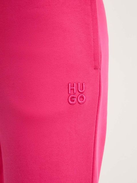 HUGO spodnie dresowe bawełniane kolor różowy gładkie 50522417