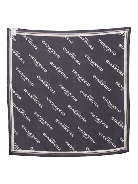 Givenchy logo-pattern silk scarf - Black - zdjęcie produktu nr 2