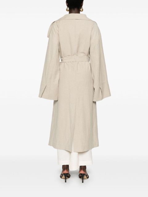 TOTEME Signature linen-blend midi coat - Neutrals - zdjęcie produktu nr 2