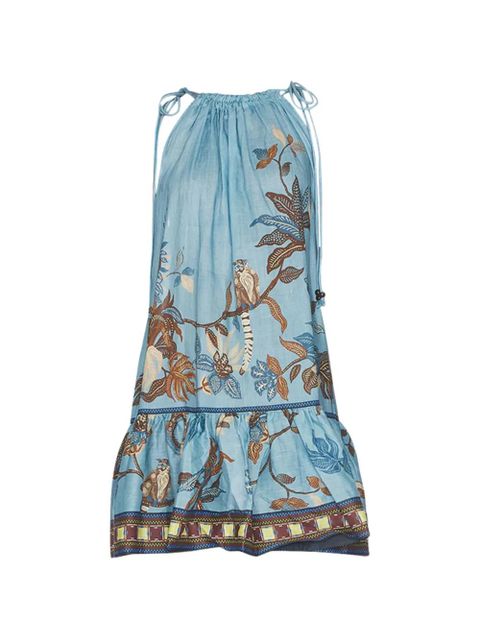 ALEMAIS Georgie ruffled printed mini dress - Blue - zdjęcie produktu nr 1