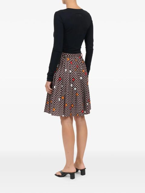 MM6 Maison Margiela floral-print midi skirt - Red