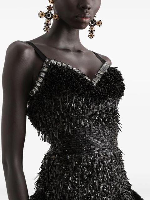 Dolce & Gabbana bead-embellished bodysuit - Black