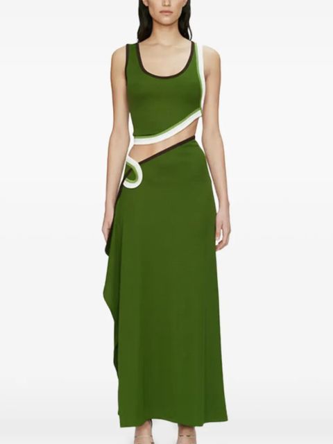Christopher Esber cut-out asymmetric skirt - Green - zdjęcie produktu nr 2