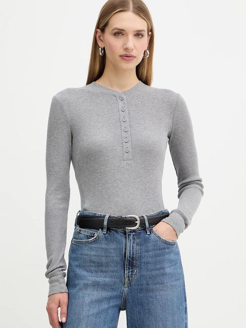 MAX&Co. longsleeve z dodatkiem wełny kolor szary 2526946014200 - zdjęcie produktu nr 1