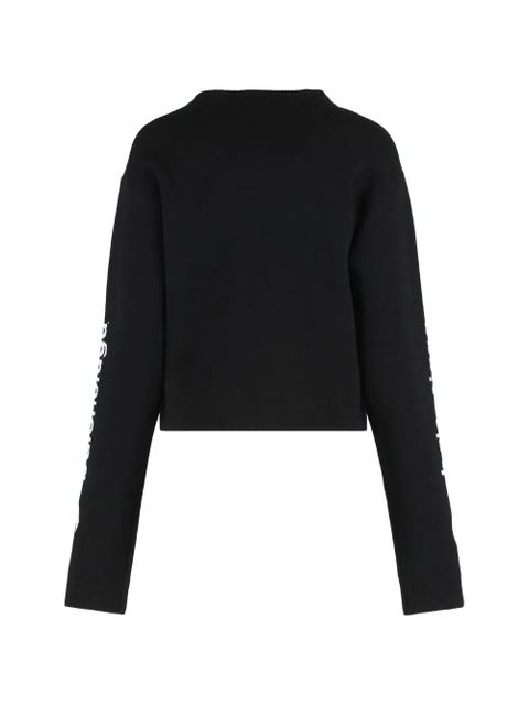 Balenciaga 3B Sports Icon cropped crew-neck sweater - Black - zdjęcie produktu nr 2