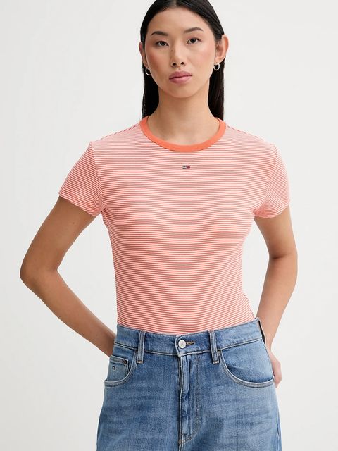 Tommy Jeans t-shirt damski kolor pomarańczowy DW0DW17383 - zdjęcie produktu nr 1