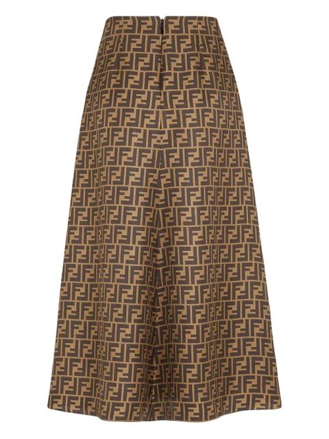 FENDI ff-print skirt - Brown - zdjęcie produktu nr 2