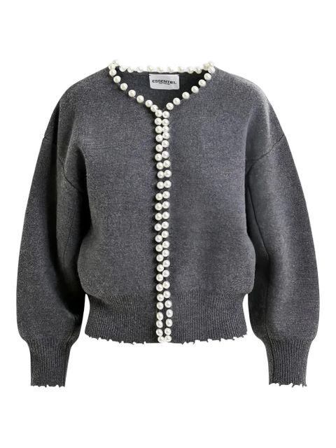 Essentiel Antwerp pearl-embellished cardigan - Grey - zdjęcie produktu nr 1