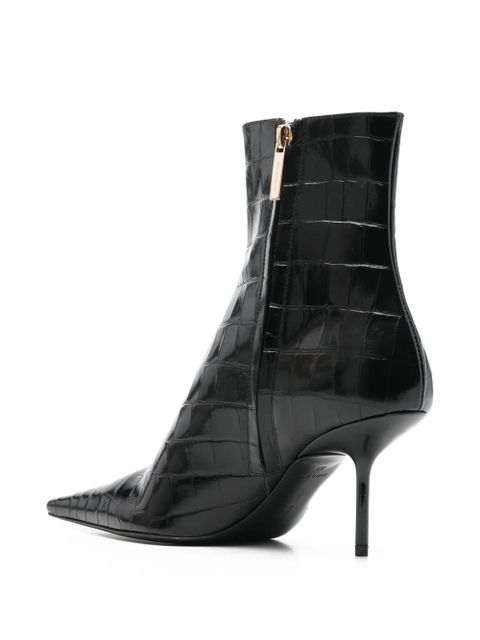 Victoria Beckham Sloan pointed crocodile-effect boots - Black