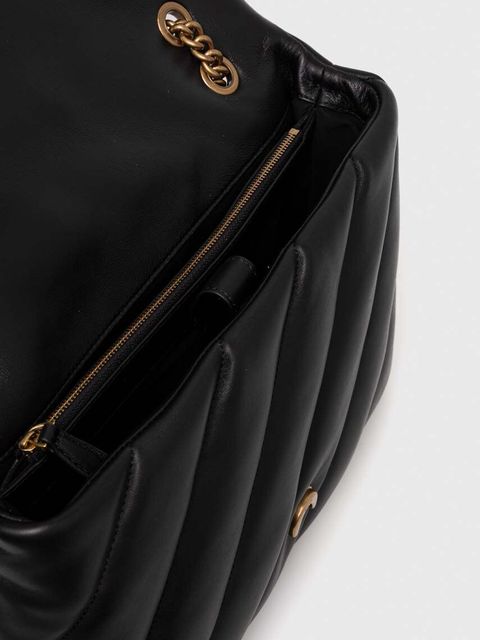 Pinko torebka skórzana kolor czarny 100037.A0F2