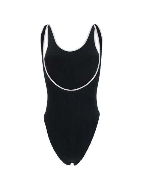 Hunza G Faye contrast-trim swimsuit - Black - zdjęcie produktu nr 2