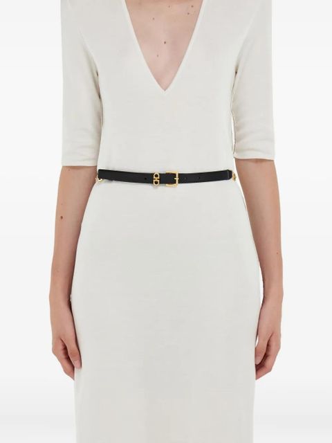 Ferragamo Gancini-chain square-buckle belt - Black