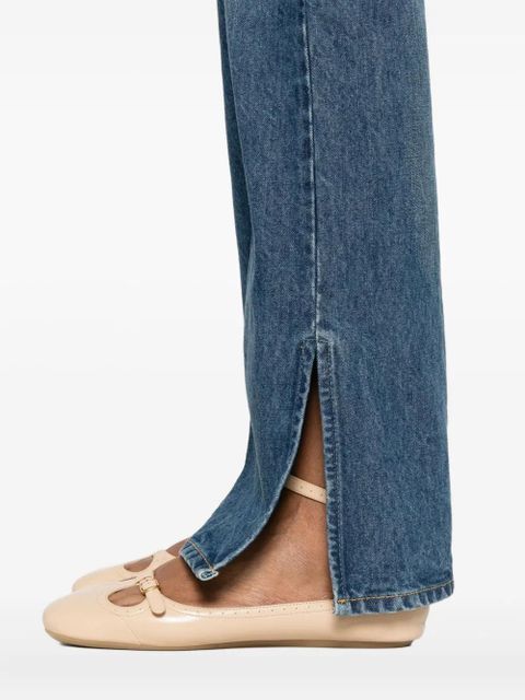 Chloé side-slit straight-leg jeans - Blue