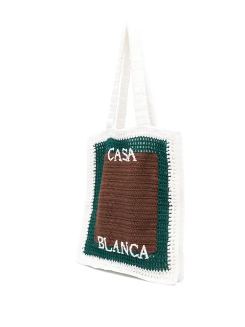 Casablanca Tennis Crochet tote bag - Brown