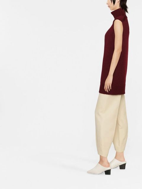 Jil Sander knitted high-neck vest - Red