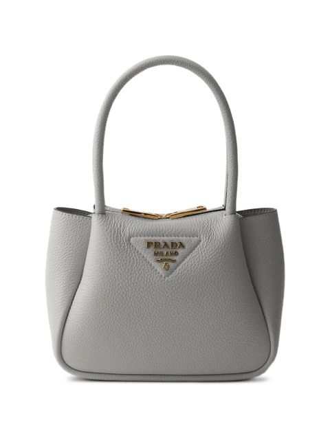 Prada logo-detail leather tote bag - Grey - zdjęcie produktu nr 1