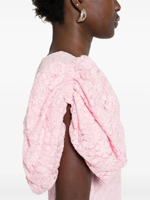 ROTATE BIRGER CHRISTENSEN lace fitted midi dress - Pink