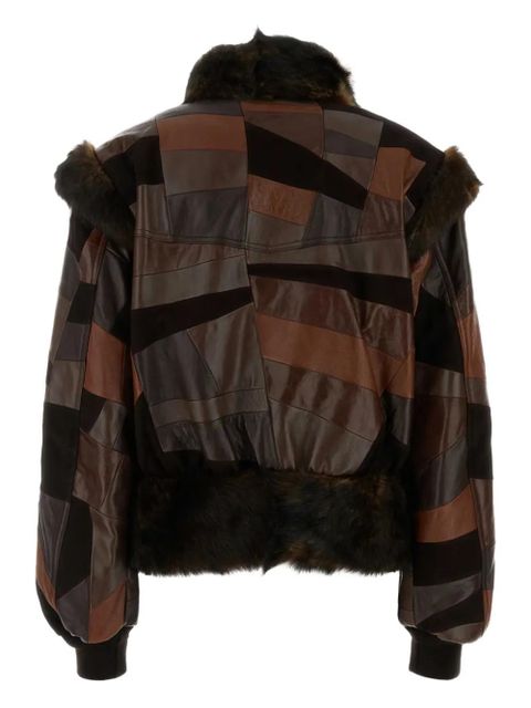 Chloé patchwork leather jacket - Brown - zdjęcie produktu nr 2
