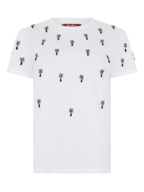 Max Mara Pontile embellished cotton T-shirt - White - zdjęcie produktu nr 1