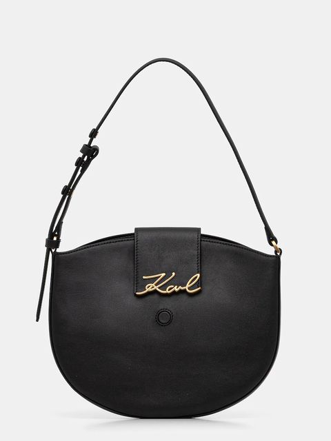 Karl Lagerfeld torebka skórzana K/SIGNATURE kolor czarny B1W30059 - zdjęcie produktu nr 1