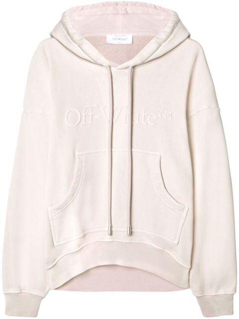 Off-White Laundry logo-embroidered cotton hoodie - Pink