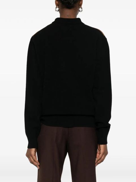 Róhe argyle-knit polo top - Black