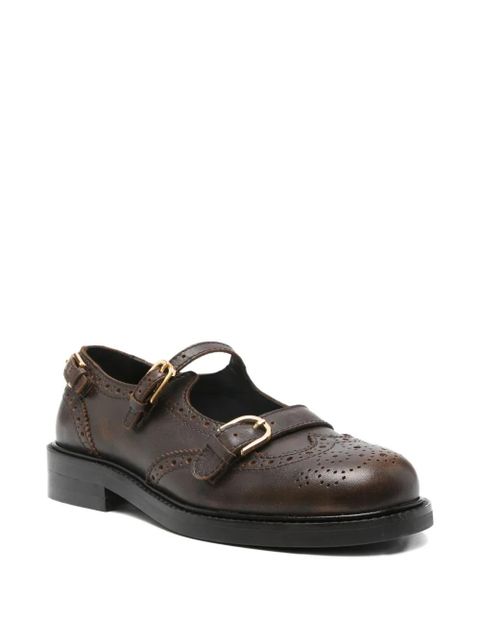 SANDRO brogue buckle loafers - Brown
