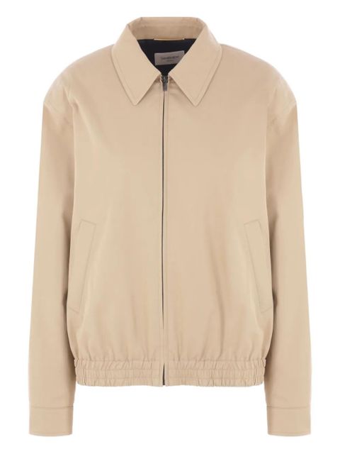 Saint Laurent pointed-collar elasticated-hem bomber jacket - Neutrals - zdjęcie produktu nr 1