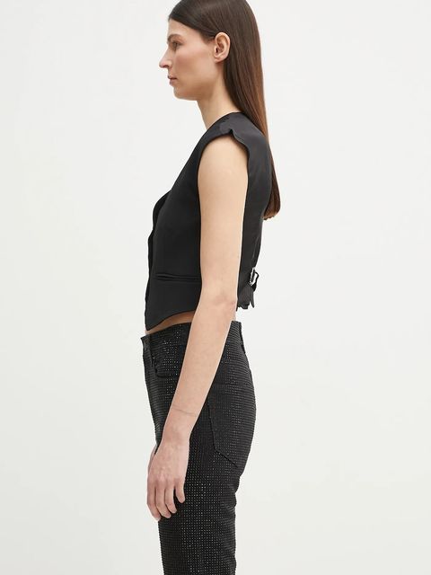 Fiorucci kamizelka Embroidered kolor czarny jednorzędowa W02SPTSL289PL02BK01 - zdjęcie produktu nr 2