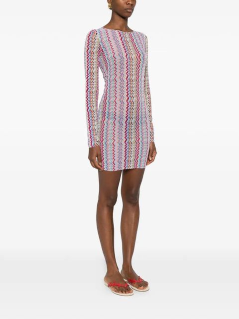 Missoni chevron-pattern mini dress - White