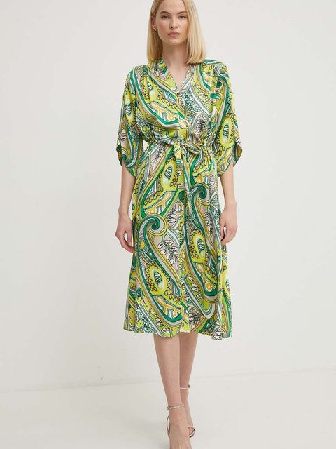 Joseph Ribkoff sukienka kolor zielony midi rozkloszowana 242208