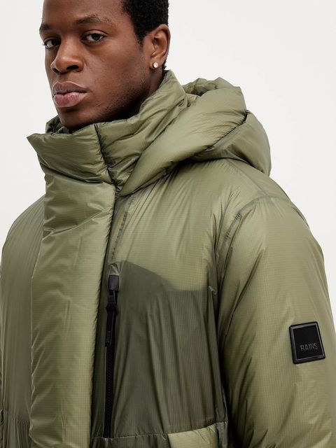 Rains kurtka 17240 Torna Insulated Long Jacket kolor zielony zimowa 17240