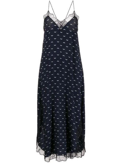 Zadig&Voltaire lace-trim silk midi dress - Blue - zdjęcie produktu nr 1