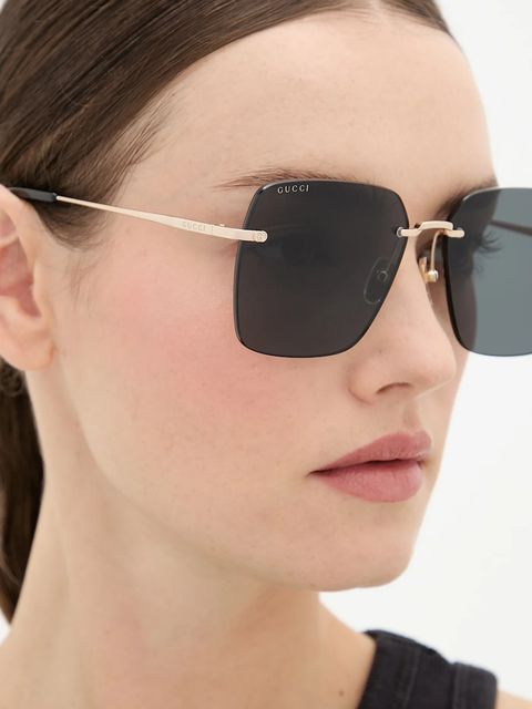 Gucci okulary przeciwsłoneczne damskie kolor złoty GG1955SA