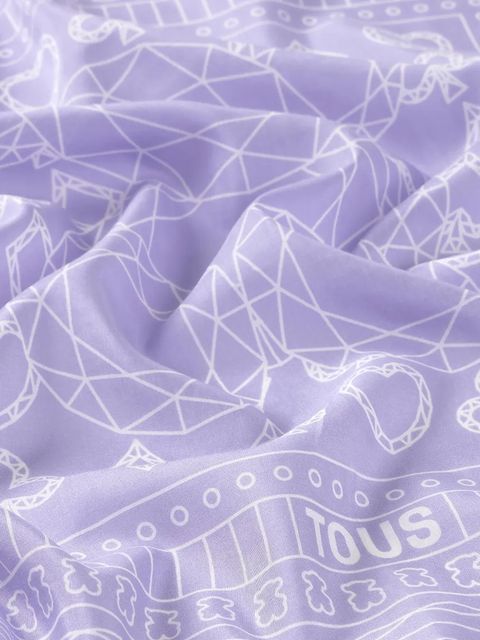 Tous apaszka z jedwabiem All In damska kolor fioletowy wzorzysta 2002202633 - zdjęcie produktu nr 2