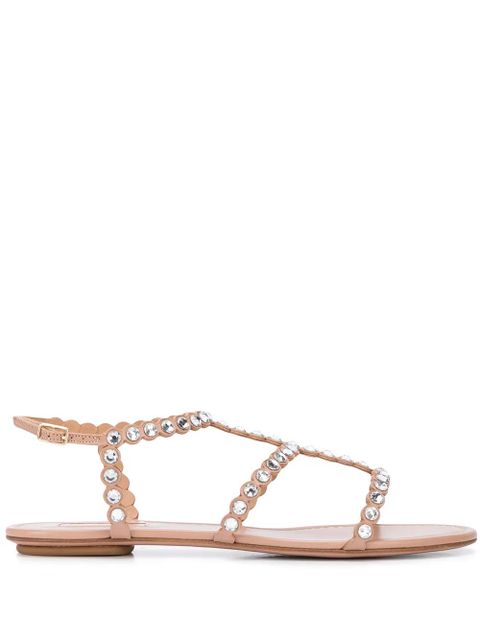 Aquazzura Tequila crystal-embellished sandals - Neutrals - zdjęcie produktu nr 1