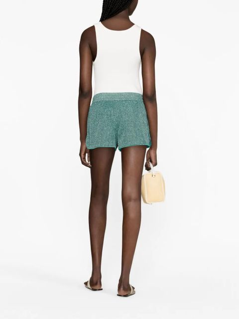 Oséree Lumiere lurex shorts - Green