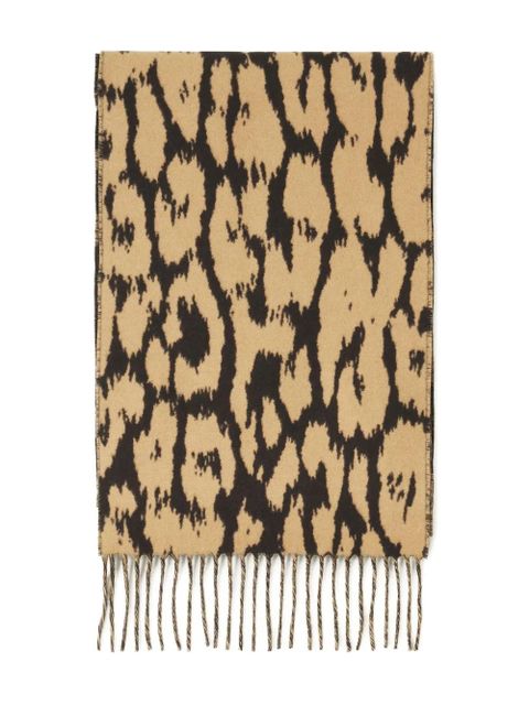 Lanvin leopard-print fringed scarf - Neutrals - zdjęcie produktu nr 1